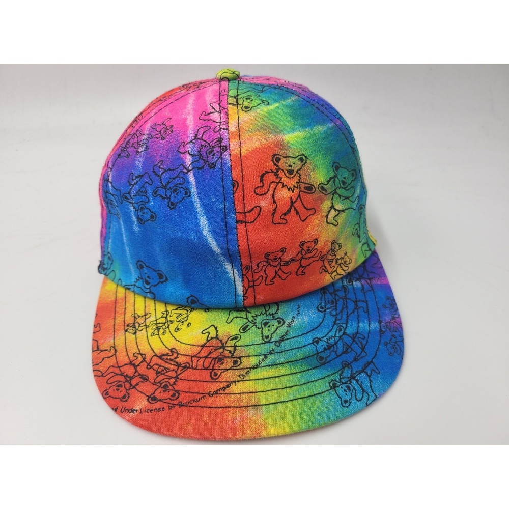 Vintage Grateful Dead Dancing Bear Rainbow Tie Dye Snapback (Fits Small) Hat Cap